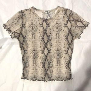 Mesh Snake Print Top